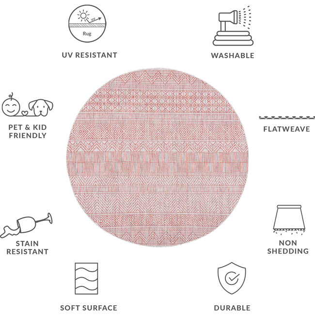 Courtyard Zoey Indoor/Outdoor Rug, Red - Rugs - 6