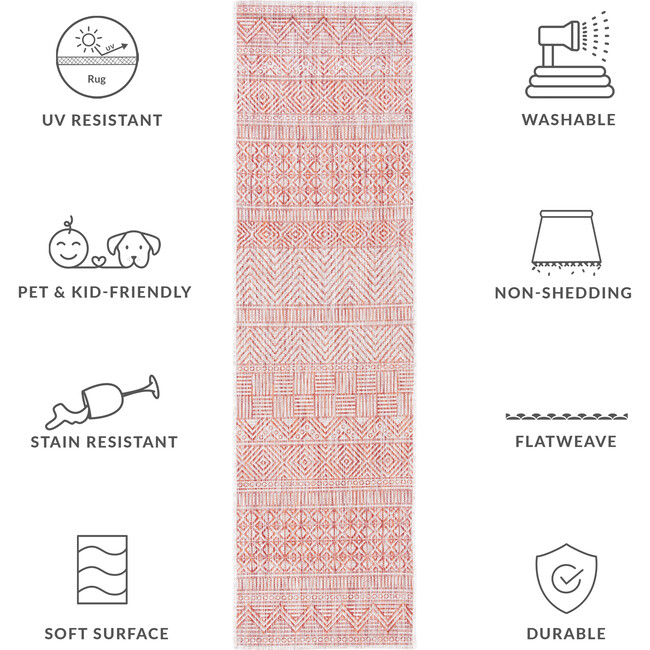 Courtyard Zoey Indoor/Outdoor Rug, Red - Rugs - 8
