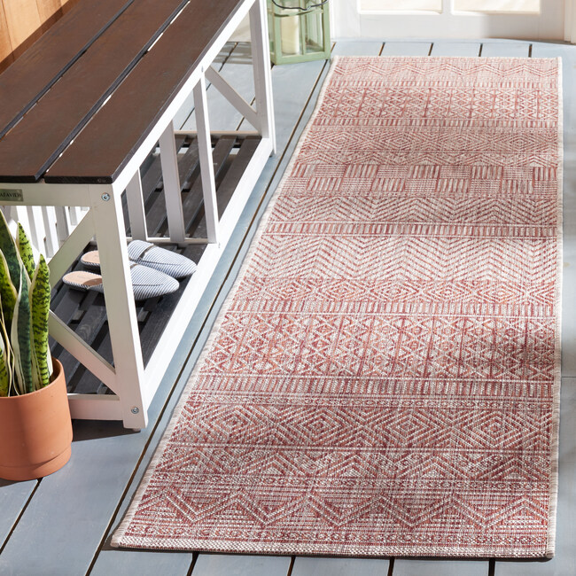 Courtyard Zoey Indoor/Outdoor Rug, Red - Rugs - 9