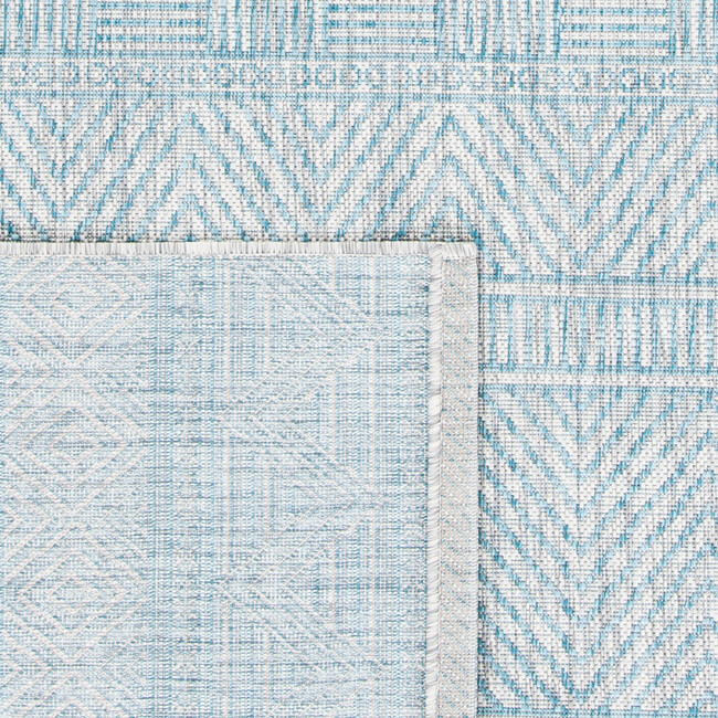 Courtyard Zoey Indoor/Outdoor Rug, Light Blue - Rugs - 3