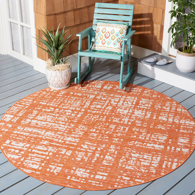 Courtyard Phoebe Indoor/Outdoor Rug, Orange - Rugs - 5