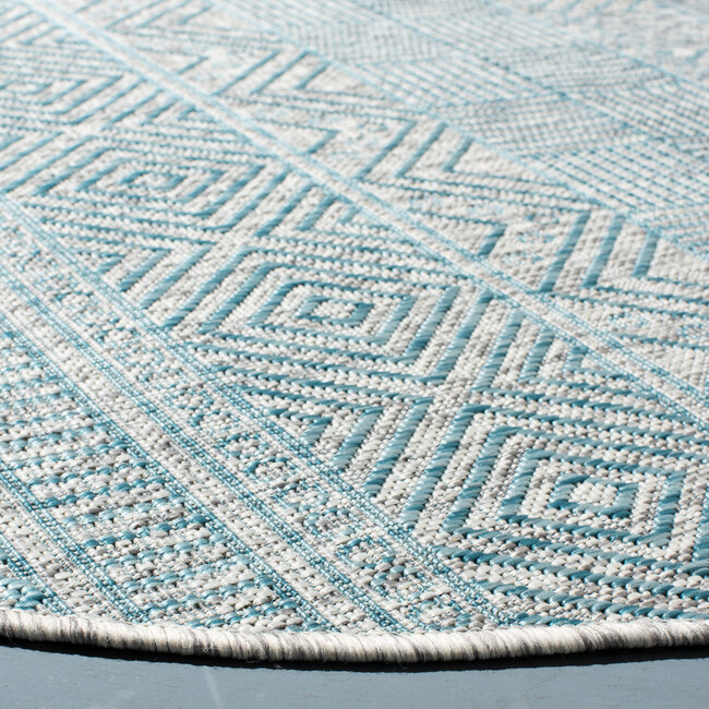 Courtyard Zoey Indoor/Outdoor Rug, Light Blue - Rugs - 5