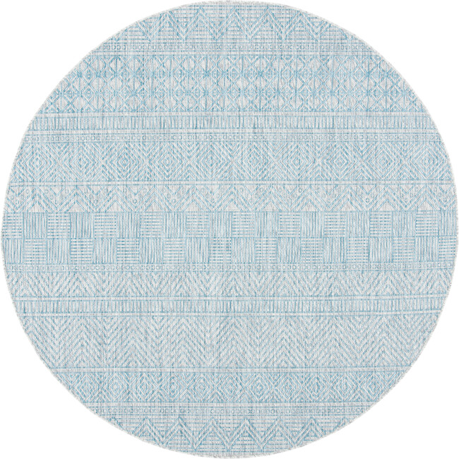 Courtyard Zoey Indoor/Outdoor Rug, Light Blue - Rugs - 6