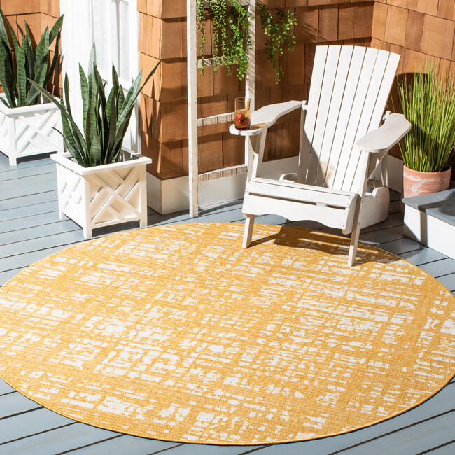 Courtyard Phoebe Indoor/Outdoor Rug, Yellow - Rugs - 4