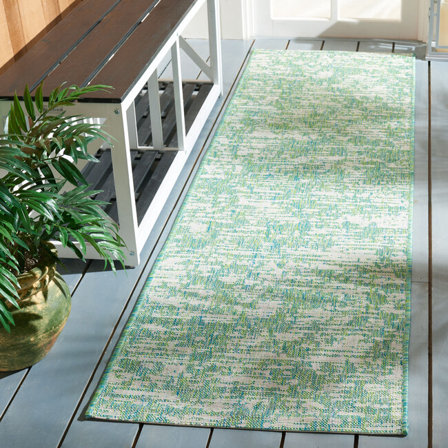 Courtyard Chloe Indoor/Outdoor Rug, Green - Rugs - 7