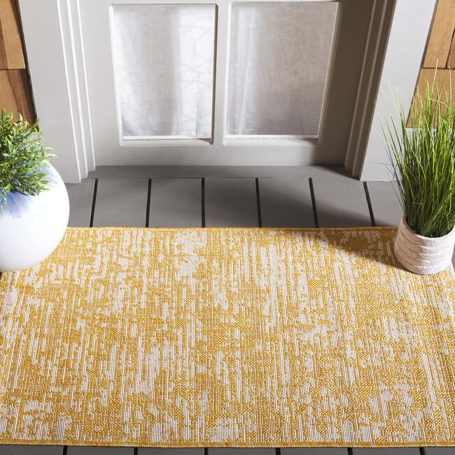 Courtyard Chloe Indoor/Outdoor Rug, Gold - Rugs - 2