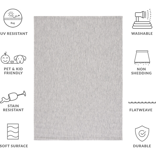 Courtyard Orion Indoor/Outdoor Rug, Grey - Rugs - 5