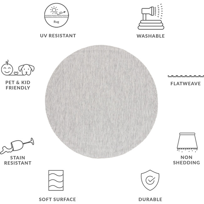 Courtyard Orion Indoor/Outdoor Rug, Grey - Rugs - 6