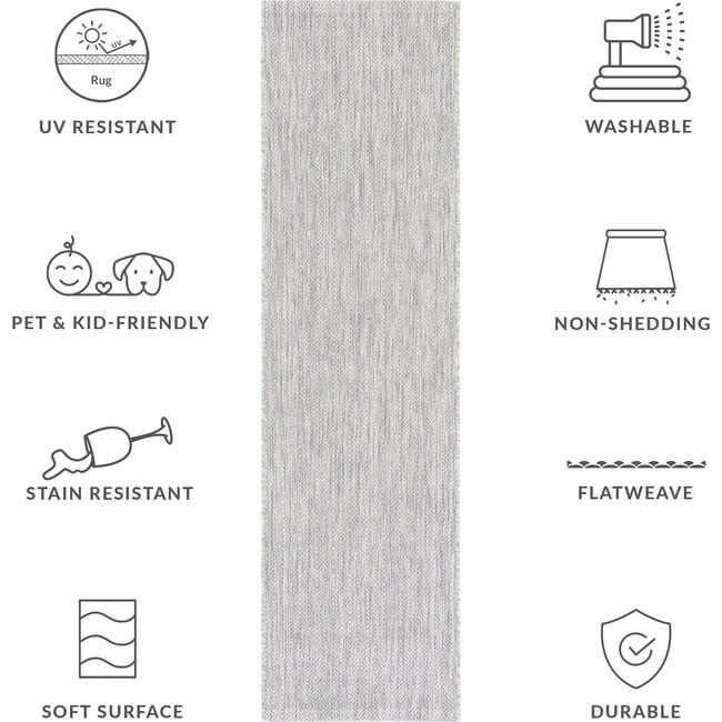 Courtyard Orion Indoor/Outdoor Rug, Grey - Rugs - 7