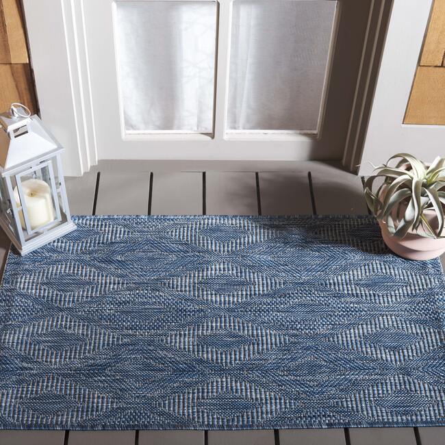 Courtyard August Indoor/Outdoor Rug, Navy - Rugs - 2