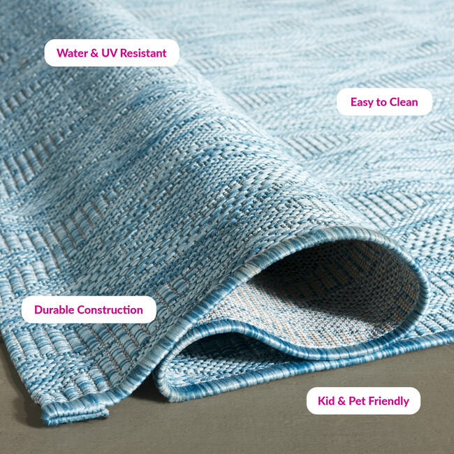 Courtyard August Indoor/Outdoor Rug, Turquoise - Rugs - 3