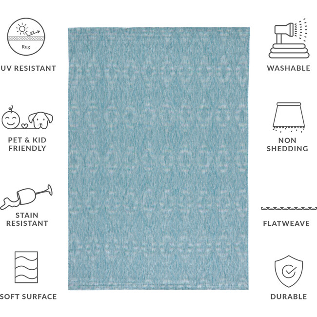 Courtyard August Indoor/Outdoor Rug, Turquoise - Rugs - 4