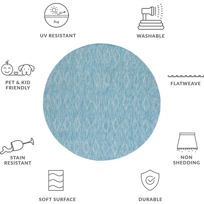Courtyard August Indoor/Outdoor Rug, Turquoise - Rugs - 5