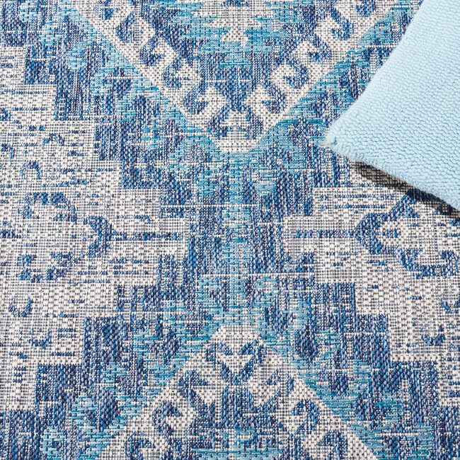 Courtyard Paige Indoor/Outdoor Rug, Blue - Rugs - 3