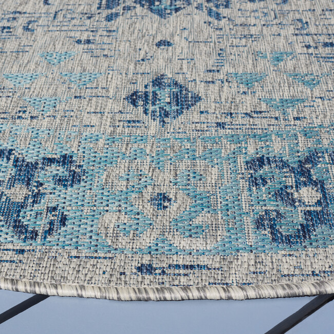 Courtyard Paige Indoor/Outdoor Rug, Blue - Rugs - 4