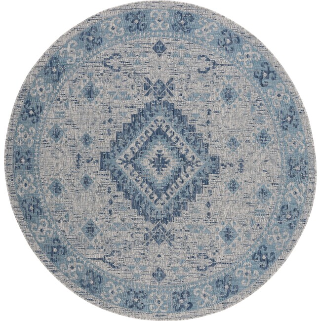 Courtyard Paige Indoor/Outdoor Rug, Blue - Rugs - 6