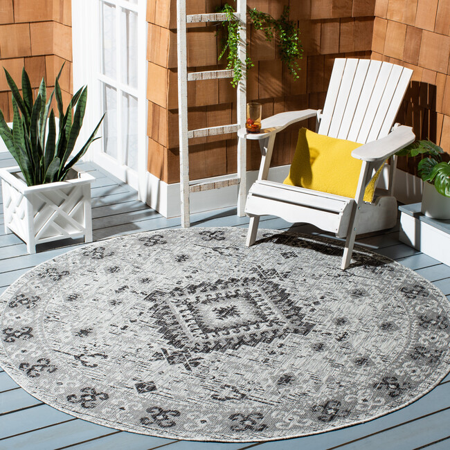 Courtyard Paige Indoor/Outdoor Rug, Grey - Rugs - 6