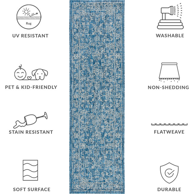 Courtyard Juniper Indoor/Outdoor Rug, Navy - Rugs - 7