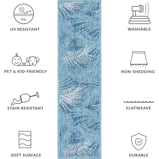 Courtyard Grace Indoor/Outdoor Rug, Blue - Rugs - 7
