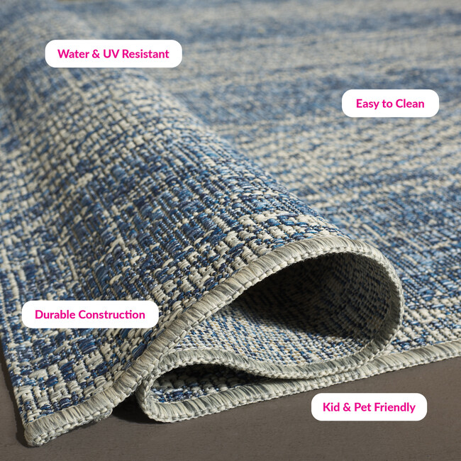 Courtyard Penny Indoor/Outdoor Rug, Blue - Rugs - 4