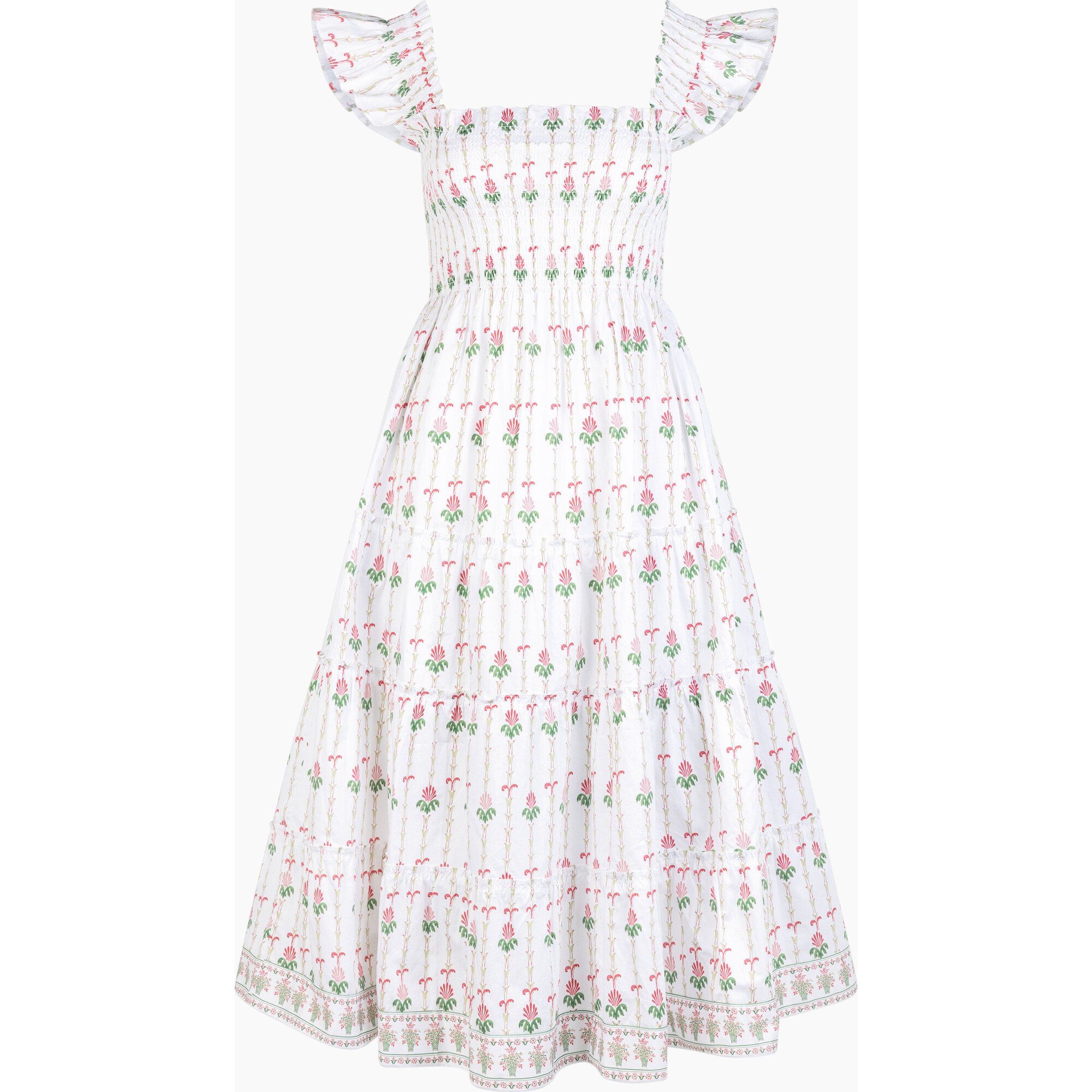 The Ellie Nap Dress, White Trailing Fern - Dresses - 1