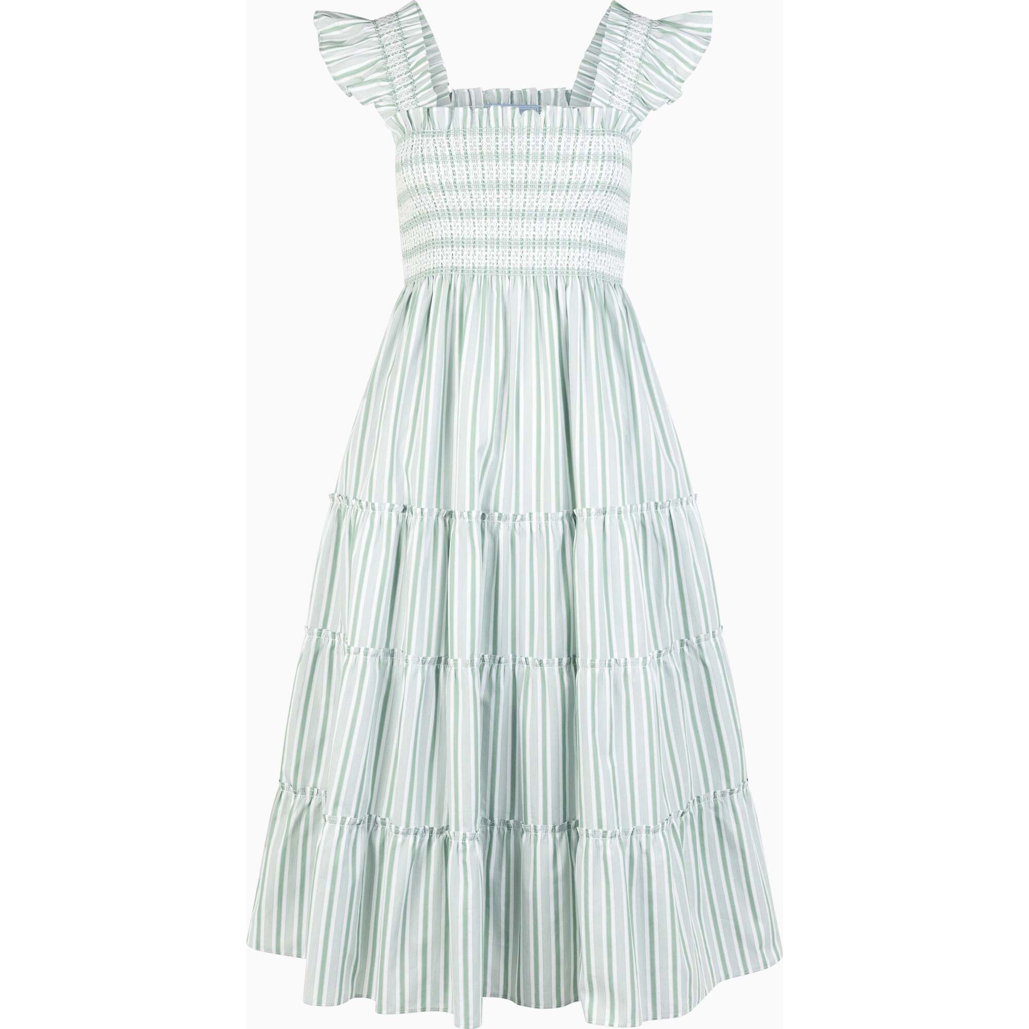 The Ellie Nap Dress, Apple Green Stripe - Dresses - 1