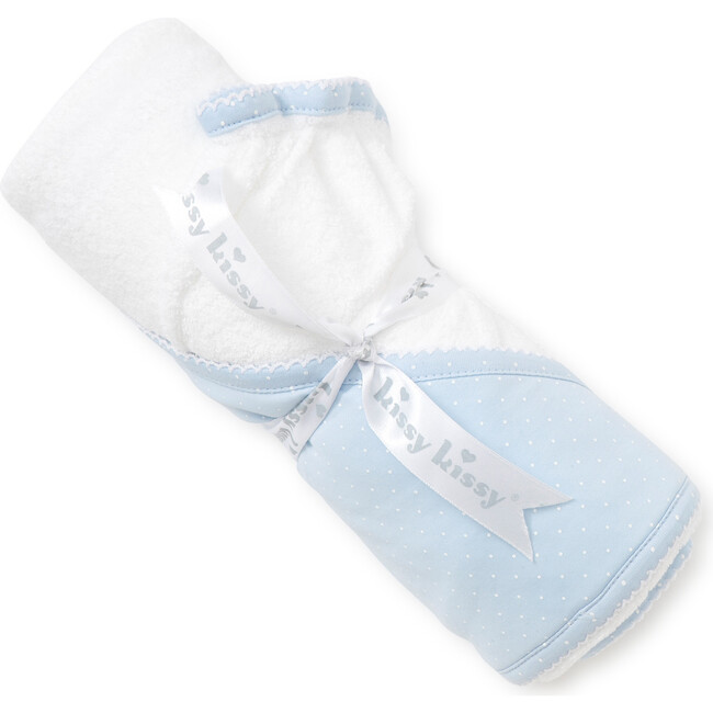 New Dots Towel & Mitt Set, Blue/White