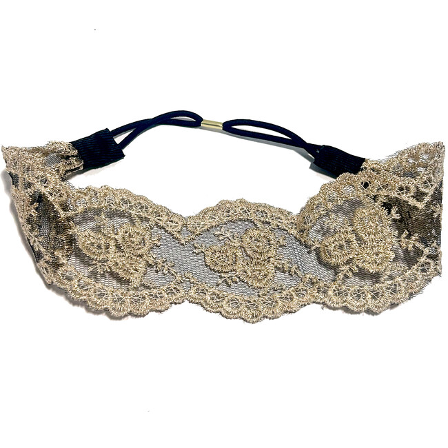 Olive Elastic Headband, Gold