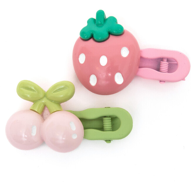 Fruity Hairclips, Strawberry & Cherry