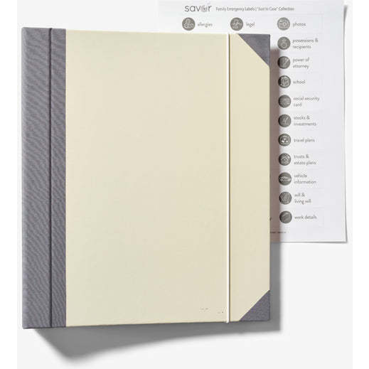 Family Emergency & Babysitter Binder, Slate