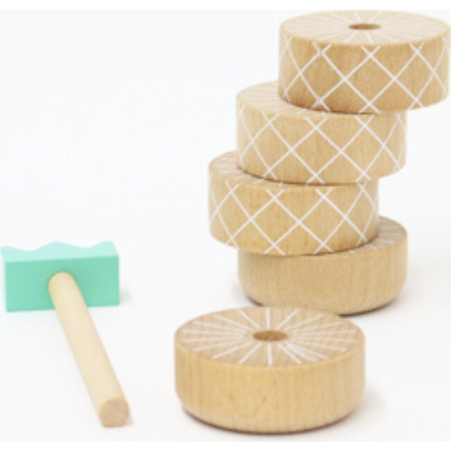Aloha pineapple topple game & stacker, natural - Blocks - 2