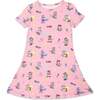 Skater Kitty Bamboo Girls' Long Sleeve Dress, Pink - Dresses - 1 - thumbnail