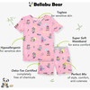 Skater Kitty Bamboo Kids Pajama Short Set, Pink - Pajamas - 2