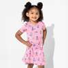 Skater Kitty Bamboo Girls' Long Sleeve Dress, Pink - Dresses - 2