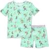 Roller Pet Pals Bamboo Kids Pajama Short Set, Green - Pajamas - 1 - thumbnail