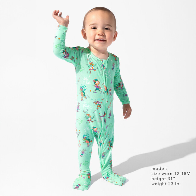 Roller Pet Pals Bamboo Convertible Footie, Green - Footie Pajamas - 6