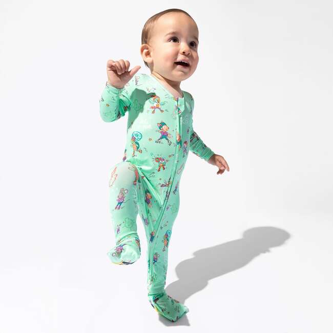 Roller Pet Pals Bamboo Convertible Footie, Green - Footie Pajamas - 7