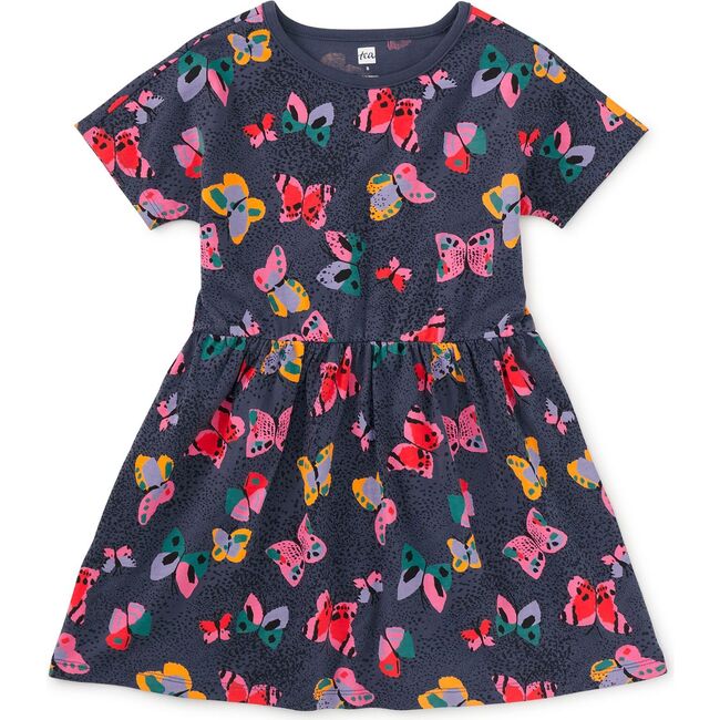 Short Sleeve Twirl Dress, Painted Kenyan Butterflies