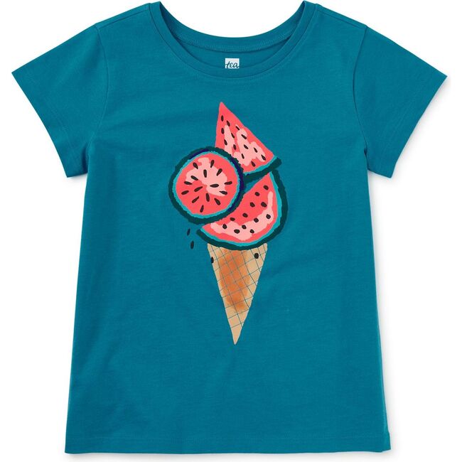 Watermelon Cone Graphic Tee, Bondi Blue