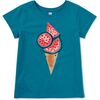 Watermelon Cone Graphic Tee, Bondi Blue - T-Shirts - 1 - thumbnail