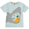 Shark Bite Beach Graphic Tee, Blue Glow - T-Shirts - 1 - thumbnail