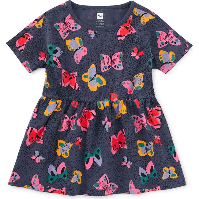 Short Sleeve Twirl Dress, Painted Kenyan Butterflies - Dresses - 2