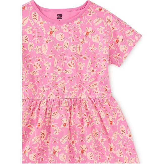 Short Sleeve Twirl Dress, Orchid Abundance - Dresses - 2