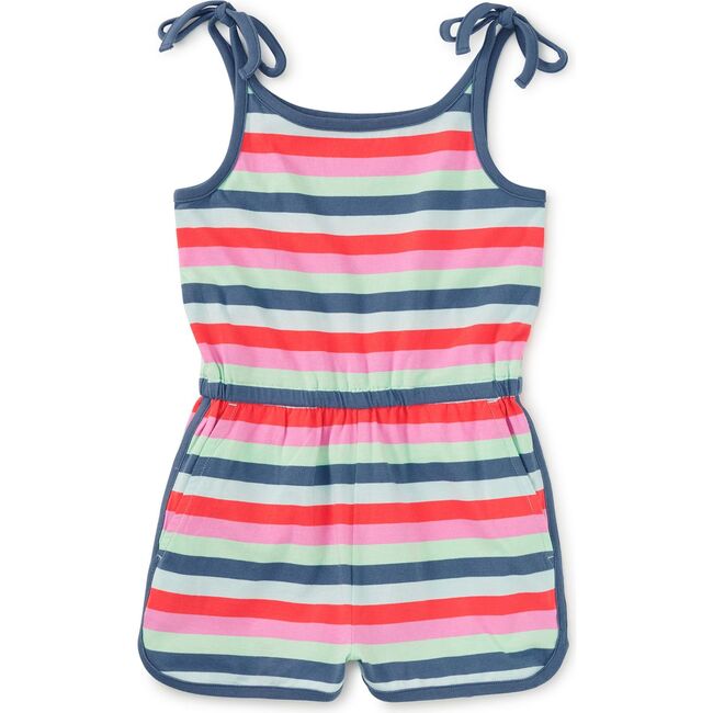 Tie Shoulder Sporty Romper, Scarlet