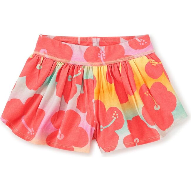 Sporty Petal Shorts, Rainbow Hibiscus