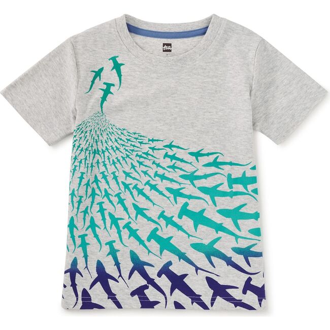 Shiver of Sharks Graphic Tee, Light Grey Heather