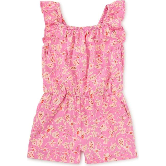 Ruffle Strap Romper, Orchid Abundance