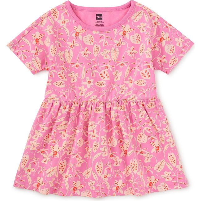 Short Sleeve Twirl Dress, Orchid Abundance - Dresses - 3