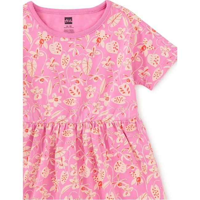 Short Sleeve Twirl Dress, Orchid Abundance - Dresses - 4