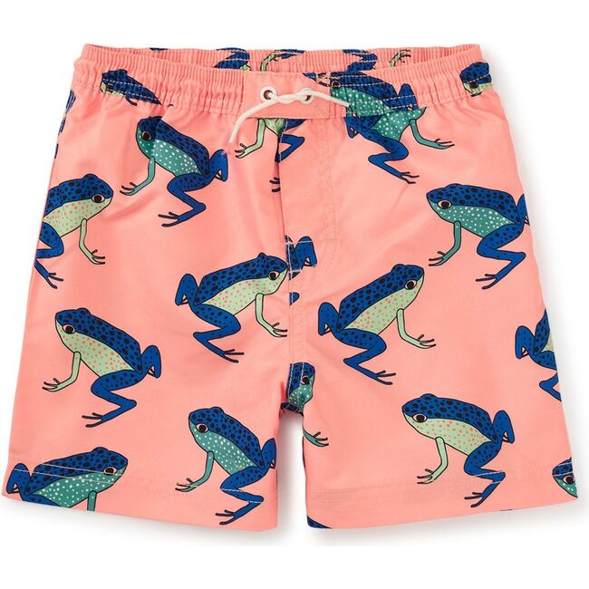 Mid-Length Swim Trunks, Blue Dart Frogs